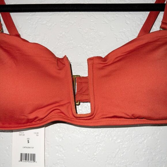 NWT Andie Terracotta‎ Orange Cartagena Strapless Swimsuit Top Size Small - Picture 3 of 6